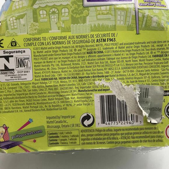 2012 Mattel Polly Pocket Polly Convertible Car And Doll Original Packaging - Picture 5 of 6